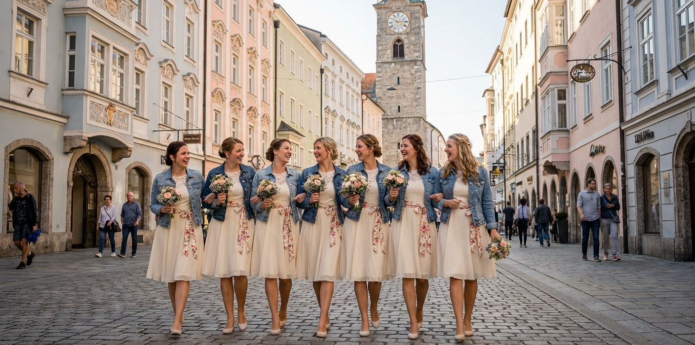 Die perfekten Outfits <a href="/ideas/deko-ideen-junggesellinnenabschied" class="blog-interlink" title="Die schönsten Deko-Ideen für den Junggesellinnenabschied">für den Junggesellinnenabschied</a>