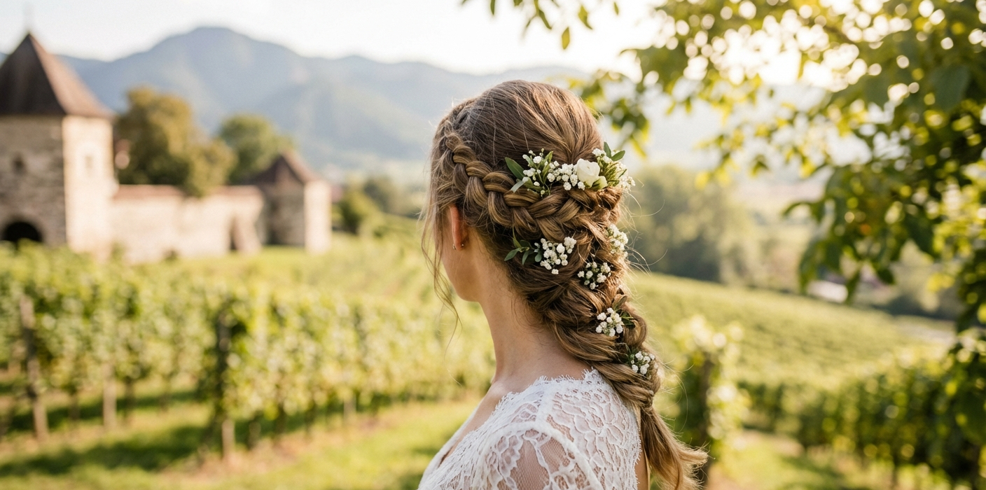Hochzeitsfrisuren mit Blumen: Die romantischsten Looks - Event-Planung Österreich