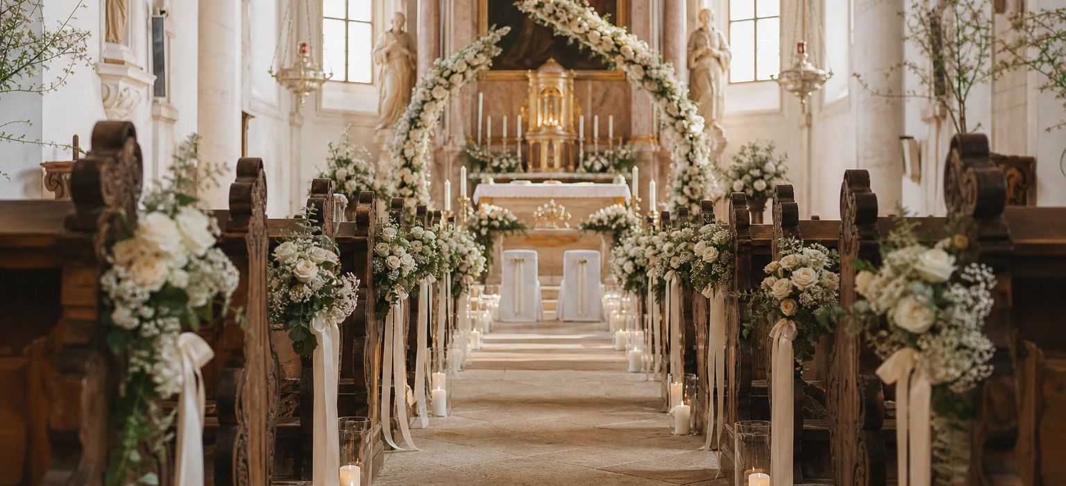 Kirchendeko für die Hochzeit: Ideen für eine traumhafte Atmosphäre